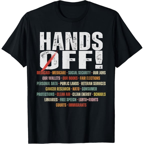 Retro Hands Off Protest Public Lands Medicare Patriots LGBT T-Shirt