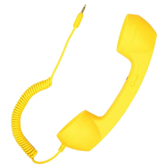 Retro Handset Mobile Phone Microphone, 3.5mm Jack Headset with Volume Control, Noise-Canceling Speaker for Android Devices, Vintage-Style Communication Accessory