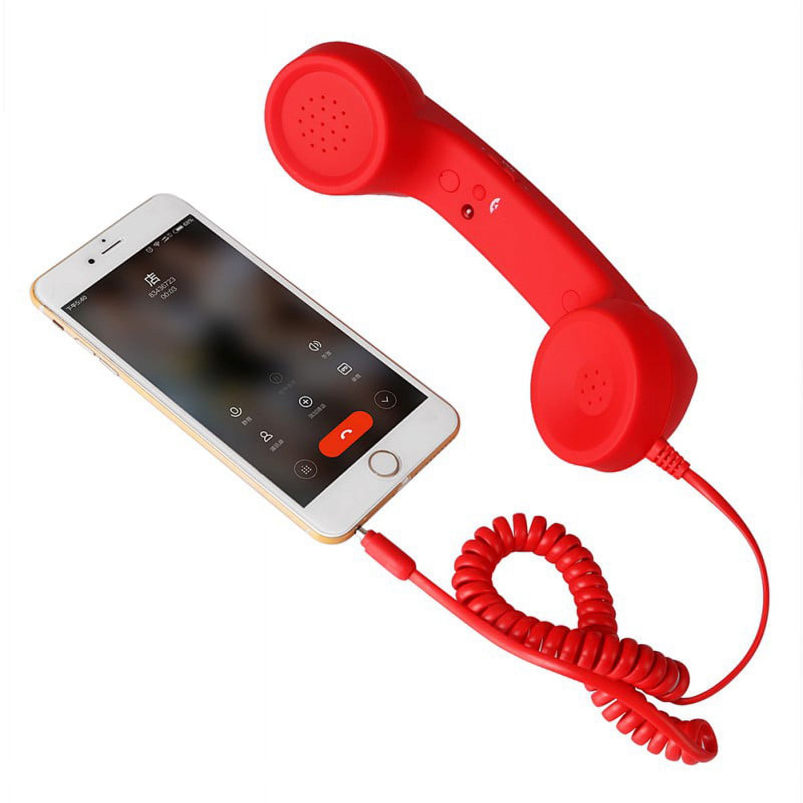 Retro Handset Old School Style Adjustable Tone Phone Telephone Receiver Microphone Earphone 3.5mm Socket for iOS Android Smartphones Mobile Cell Phones