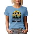 thumbnail image 1 of Retro Happiness Is a Day Spent Hiking, Hiker or Hiking Enthusiast Quote, Baby Blue T-Shirt, XL, 1 of 5
