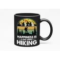thumbnail image 1 of Retro Happiness Is a Day Spent Hiking - Hiker or Hiking Enthusiast Quote, Black 11oz Ceramic Mug, 1 of 5