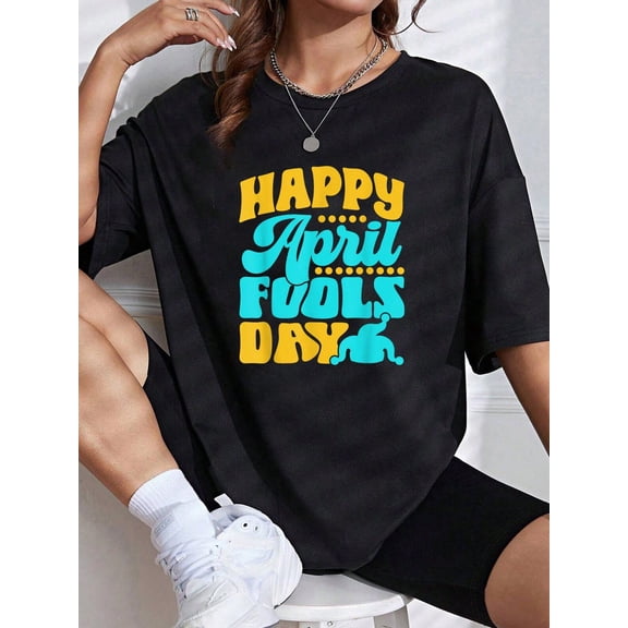 Retro Happy April Fools Day Funny Jester Prankster Humorous Graphic T-Shirt Festive Celebration Tee