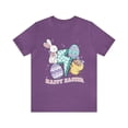 thumbnail image 1 of Retro Happy Easter Bunny Checkered Vintage Women's Shirt, 1 of 5