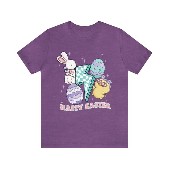 Retro Happy Easter Bunny Checkered Vintage Women's Shirt