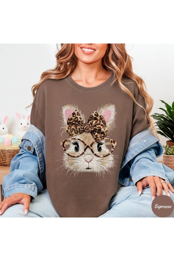 Retro Happy Easter Bunny Graphic Comfort Colors T-Shirt for Trendy Spring Style