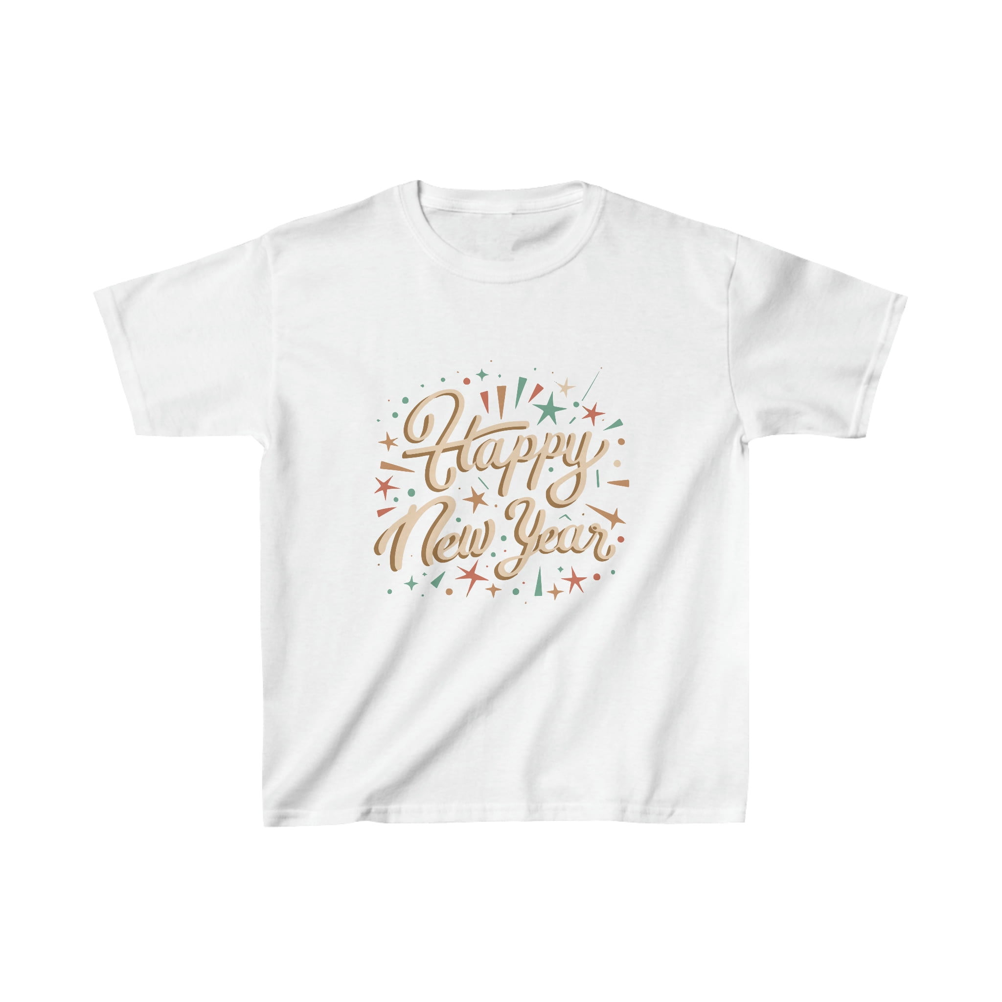 Retro Happy New Year 2024 Boy Girl Kids Youth Tee Shirt, Sizes XSXL