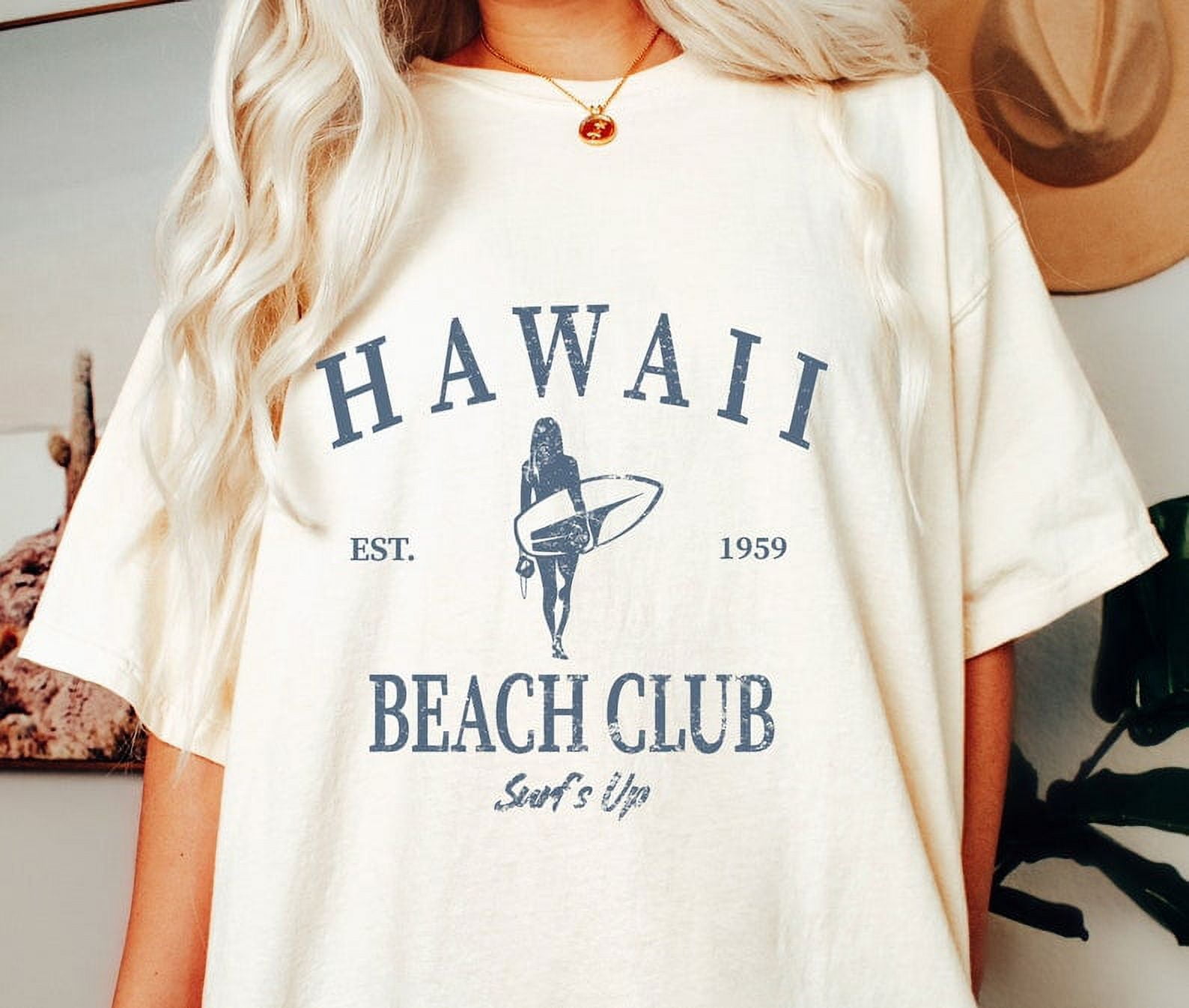 Retro Hawaii Beach Club Tshirt, Comfort Colors Surfer Tee Shirt ...