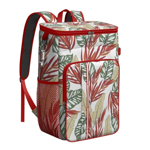 Retro Hawaiian Floral Insulated Backpack Cooler - 20L, Keeps Cold 20 Hours, Perfect for Summer Outings