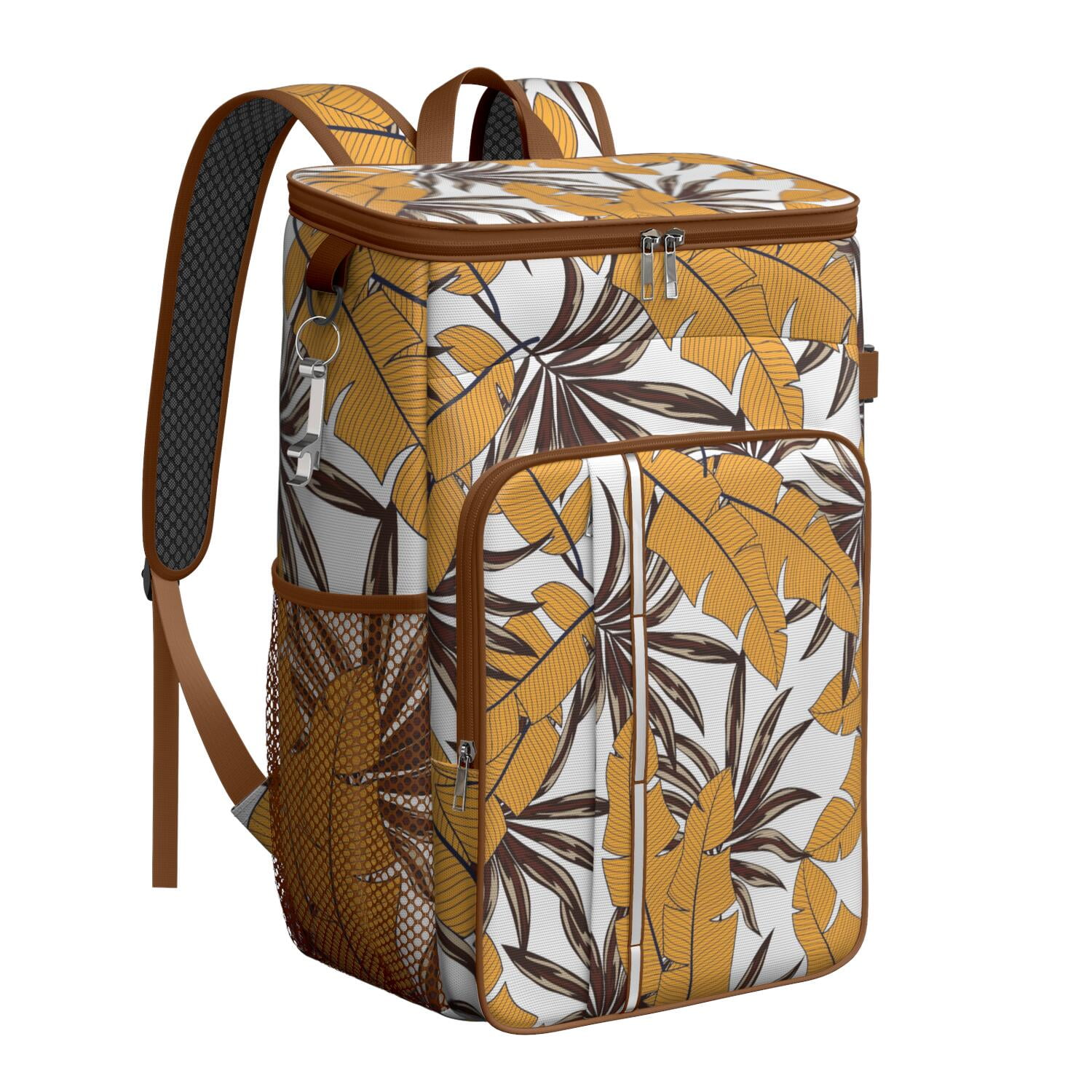 Retro Hawaiian Floral Insulated Backpack Cooler - 20L, Keeps Cold 20 Hours, Perfect for Summer Outings