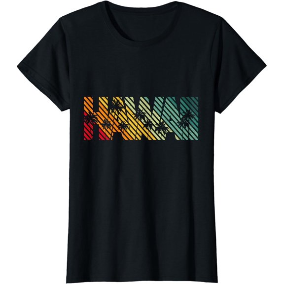 Retro Hawaiian Palm Trees Summer Vacation Outfit Hawaii T-Shirt