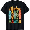 thumbnail image 1 of Retro Hawaiian Surfboard Aloha Hawaii Island Surfer T-Shirt, 1 of 4