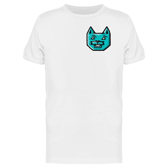 Retro Head Of A Blue Cat T-Shirt Men -Image by Shutterstock, Male 4X-Large