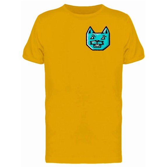 Retro Head Of A Blue Cat T-Shirt Men -Image by Shutterstock, Male Small