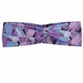 thumbnail image 1 of Retro Headband, Abstract Funky Design Hatched Lines Doodle Drawing Cold Tones, Elastic and Soft Women's Bandana for Sports and Everyday Use, Grey Red Coconut, by Ambesonne, 1 of 3