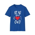thumbnail image 1 of Retro Heart Out Student Graphic Gift Cool Read Your Novella poem booklet Men Women Unisex Softstyle T-Shirt, 1 of 4