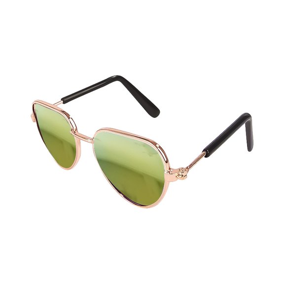 Retro Heart-Shaped Pet Sunglasses for Small Dogs and Cats, UV Protective Cat Goggles for Photo Props & Outdoor Fashion, Multi-Color Lens