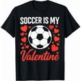 thumbnail image 1 of Retro Heart Soccer Valentines Day Soccer Boys Kids Men T-Shirt, 1 of 6