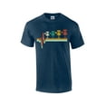 thumbnail image 1 of Retro Heartbeat Disk Golf Mens Short Sleeve T-shirt Graphic Tee-Heather Navy-xxl, 1 of 4