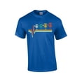 thumbnail image 1 of Retro Heartbeat Disk Golf Mens Short Sleeve T-shirt Graphic Tee-Royal Blue-xxxl, 1 of 4