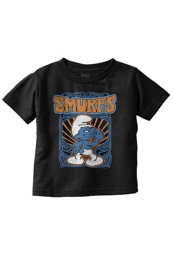 Retro Hefty Smurf Cartoon Attitude Toddler Boy Girl T Shirt Infant Toddler Brisco Brands 3T