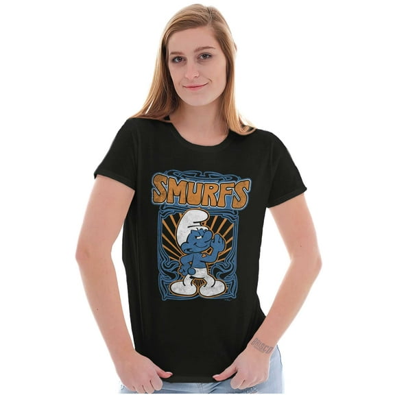 Retro Hefty Smurf Cartoon Attitude Women's T Shirt Ladies Tee Brisco Brands S