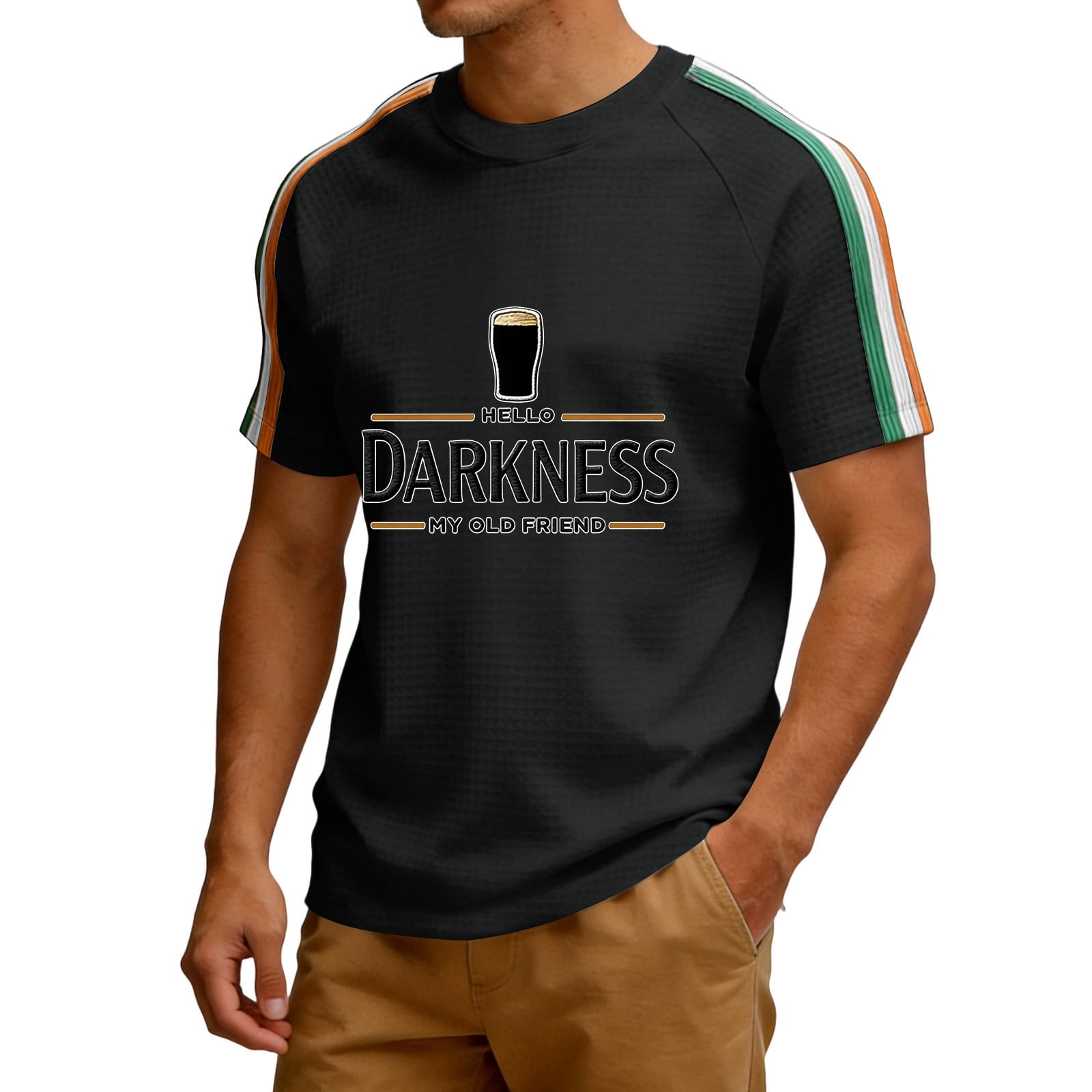 Retro Hello Darkness My Old Friend Shirt for Men Waffle Long Sleeve ...