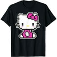 thumbnail image 1 of Retro Hello Kitty Pixel Style DTG Print Unisex T-Shirt, 1 of 5