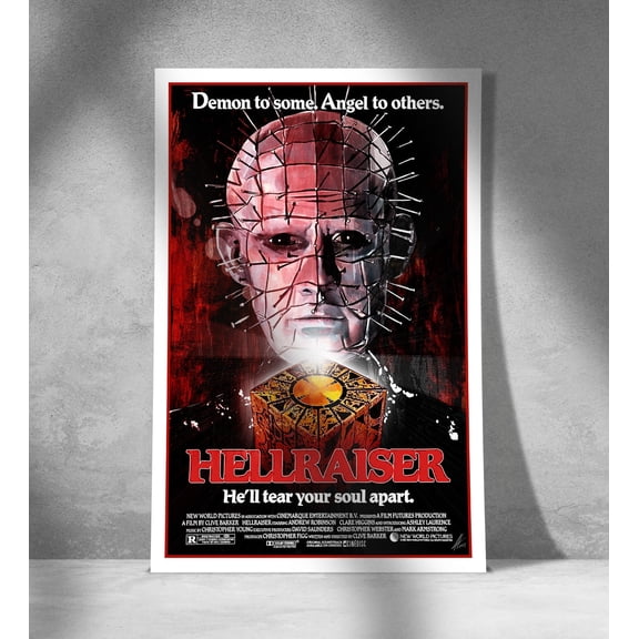 Retro Hellraiser Pinhead Puzzle Box Horror Poster - MULTIPLE SIZE, UNFRAMED