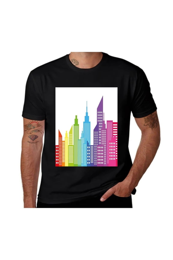 Retro Herringbone-Mid Century-Multicolor- Casual Streetwea Everyday Tshirt Comfortable Wear tee shirt