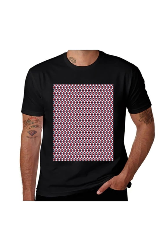 Retro Hexagonal Motif-Geometric-Multicolor- Casual Streetwea Everyday Tshirt Comfortable Wear tee shirt