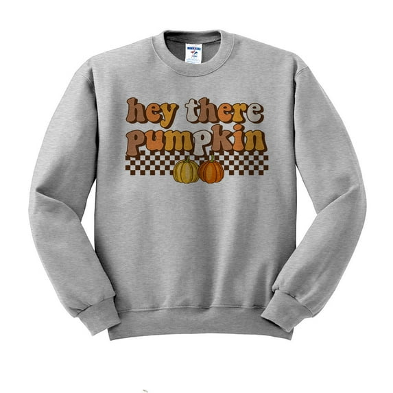 Retro Hey There Pumpkin Sweatshirt Unisex X-Large Grey