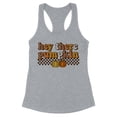 thumbnail image 1 of Retro Hey There Pumpkin Tank Top Fitted Racerback Women's Large Heather Grey, 1 of 5