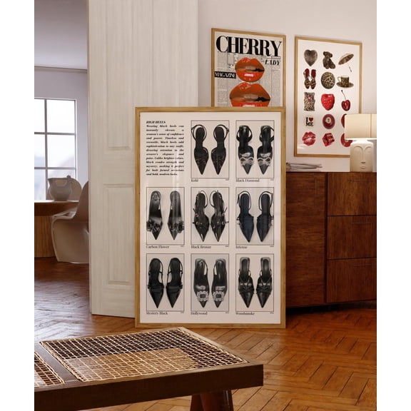 Retro High Heels Fashion Wall Art Unframed Paper Print