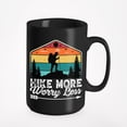 thumbnail image 1 of Retro Hike More, Worry Less - Hiking Enthusiast or Hiker Quote, Black 15oz Ceramic Mug, 1 of 5