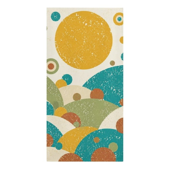 Retro Hills And Sunburst Microfiber Beach Towel Absorbent Compact Towels for Swimming Pool Beach Travel Things for Vacation Essentials Adult Gift,61.4×30.3Inch