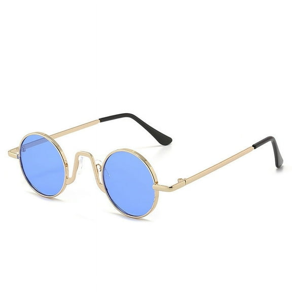 Retro Hip Hop Sunglasses: Small Round Metal Frame, PC Lens, for Men & Women, Ideal for Sun Protection, Fashion, Travel