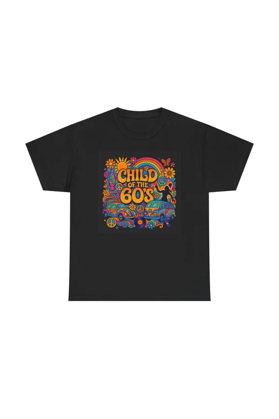 Retro Hippie Child Of The 60s Vintage Flower Power Graphic Unisex T-Shirt up to size 5XL