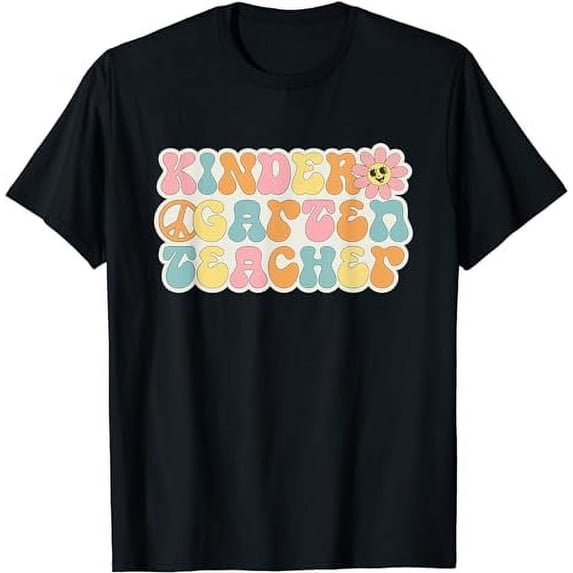 Retro Hippie for Women | Groovy Kindergarten Teacher T-Shirt