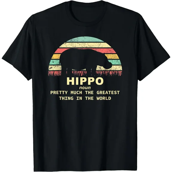 Retro Hippo Noun Pretty Much The Greatest Thing In The World Definition Unisex T-Shirt, S-5XL