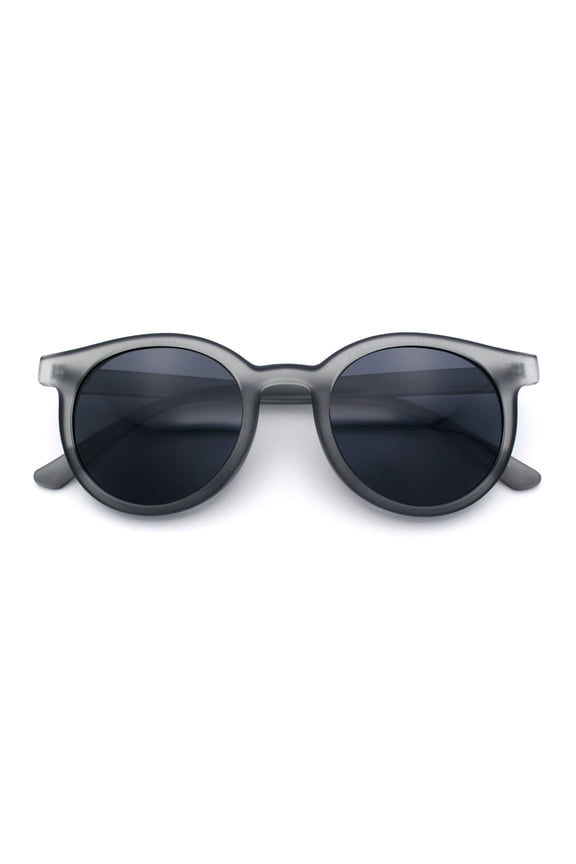 Retro Hipster Fashion Horn Rim Round Circle Len Plastic Sunglasses Slate - Black