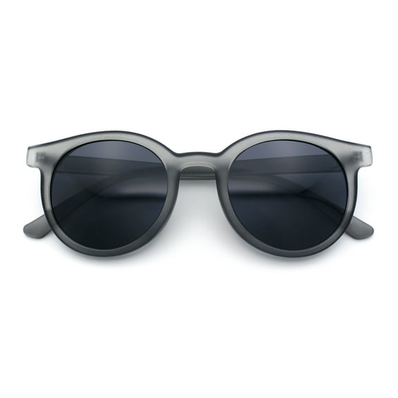 Retro Hipster Fashion Horn Rim Round Circle Len Plastic Sunglasses Slate - Black