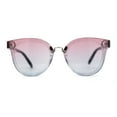 thumbnail image 1 of Retro Hipster Horn Rim Rimless Metal Bridge Sunglasses Clear Pink Grey, 1 of 4