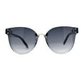 thumbnail image 1 of Retro Hipster Horn Rim Rimless Metal Bridge Sunglasses Clear Smoke, 1 of 4