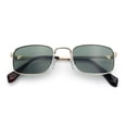 thumbnail image 1 of Retro Hipster Narrow Rectangle Metal Rim Dad Fashion Sunglasses [Gold - Green], 1 of 8