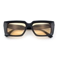 thumbnail image 1 of Retro Hipster Thick Beveled Frame Horn Rim Square Rectangle Sunglasses Black - Beige, 1 of 6