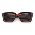 thumbnail image 1 of Retro Hipster Thick Beveled Frame Horn Rim Square Rectangle Sunglasses Tortoise - Brown, 1 of 6