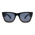 thumbnail image 1 of Retro Hipster Thick High Temple Horn Rim Rectangle Sunglasses Black Tortoise - Black, 1 of 4