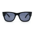thumbnail image 1 of Retro Hipster Thick High Temple Horn Rim Rectangle Sunglasses Matte Black - Black, 1 of 4
