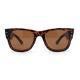 thumbnail image 1 of Retro Hipster Thick High Temple Horn Rim Rectangle Sunglasses Tortoise - Brown, 1 of 4