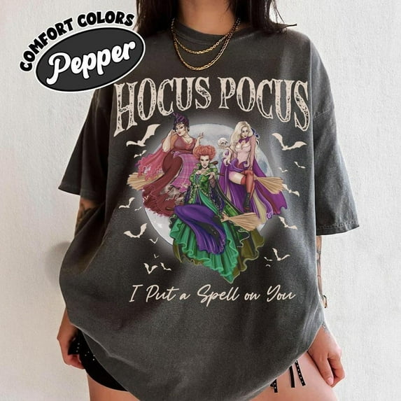 Retro Hocus Pocus Shirt, I Put A Spell On You T-shirt , Sanderson Sisters Disney Halloween 2025 Tee